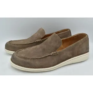Born Mens Size 13 Thaton Taupe Brown Combo Nubuck Slip On Loafers Shoes