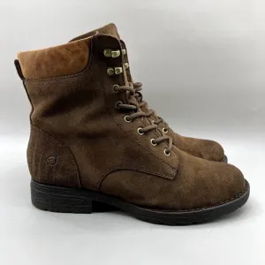 Born Pike Lace Up Hiking Boots Men's Size 8.5 M Brown Suede Hight Top Lace Shoes