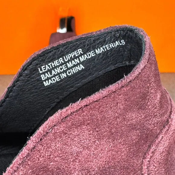 Born Purple Wine Leather Distressed Bootie Size 9 M