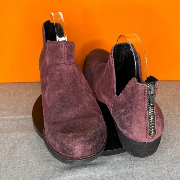 Born Purple Wine Leather Distressed Bootie Size 9 M