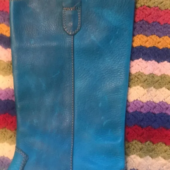 Born Turquoise Leather Cowboy Boots