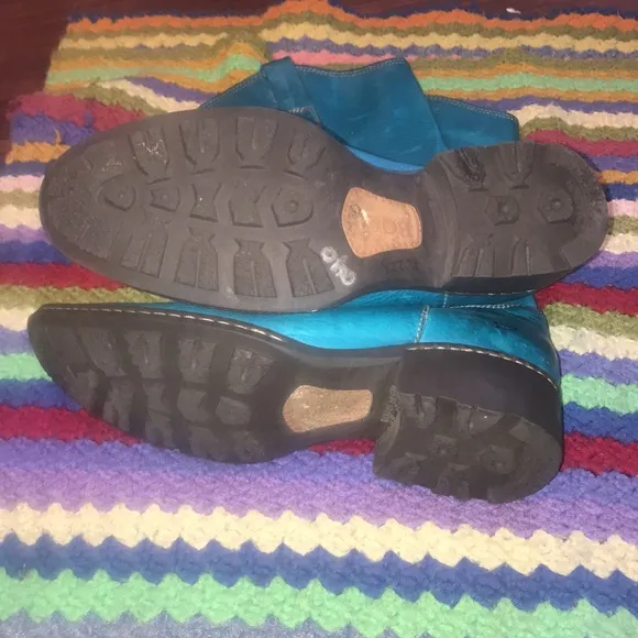 Born Turquoise Leather Cowboy Boots