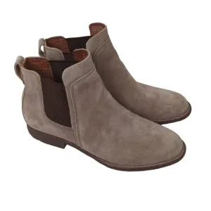 Born Women's Shoes Brown Pull On Ankle Bootie Taupe Suede Chelsea Boot 7M NWOT