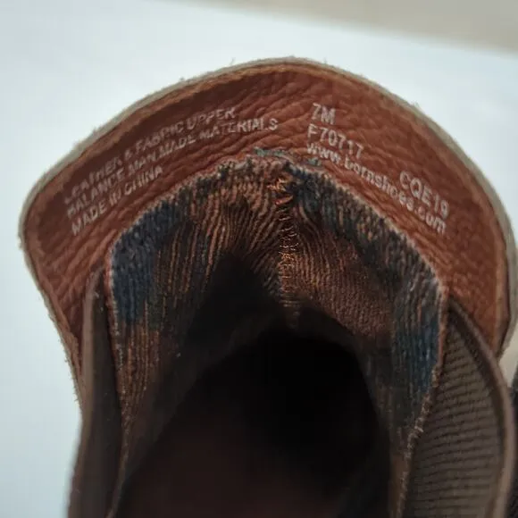 Born Women's Shoes Brown Pull On Ankle Bootie Taupe Suede Chelsea Boot 7M NWOT