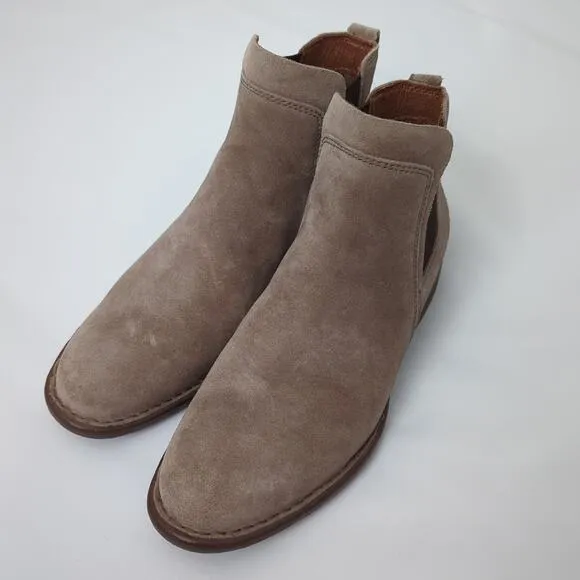 Born Women's Shoes Brown Pull On Ankle Bootie Taupe Suede Chelsea Boot 7M NWOT