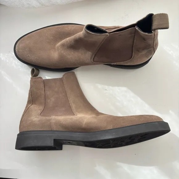 Boss Hugo Boss Men's Calev Pull On Chelsea Boots In Medium Beige Sz 45/US 12
