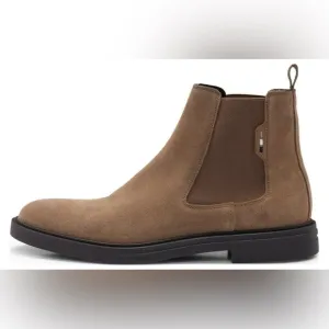 Boss Hugo Boss Men's Calev Pull On Chelsea Boots In Medium Beige Sz 45/US 12