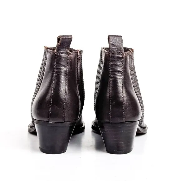 Botkier New York Women Texas Leather Western Brown Ankle Boots sz 7