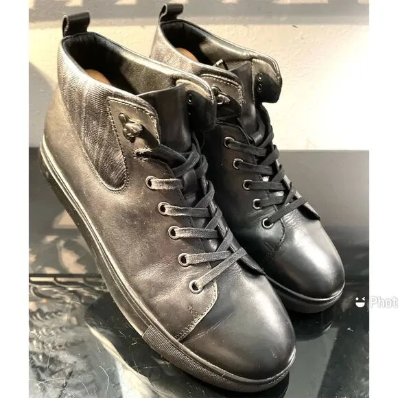 Bradley Mischka 100% Leather Mid Boots Men’s Shoes Size 10 Medium.  Front Laces
