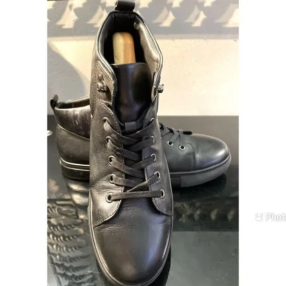 Bradley Mischka 100% Leather Mid Boots Men’s Shoes Size 10 Medium.  Front Laces