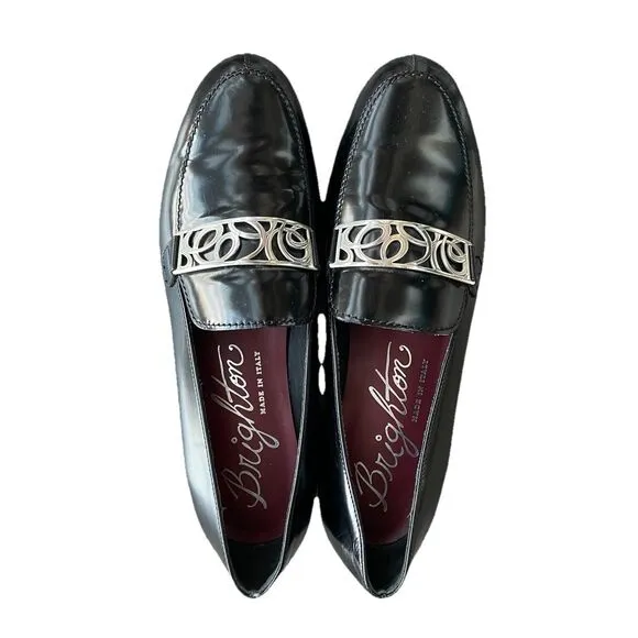 Brighton Island Leather Loafers in Black Size 8.5 Made in Italy