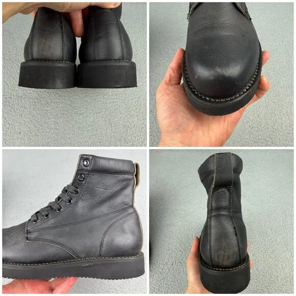Broken Homme Boots Mens 8.5 Shoes Black Leather James Vibram Soles Combat USA