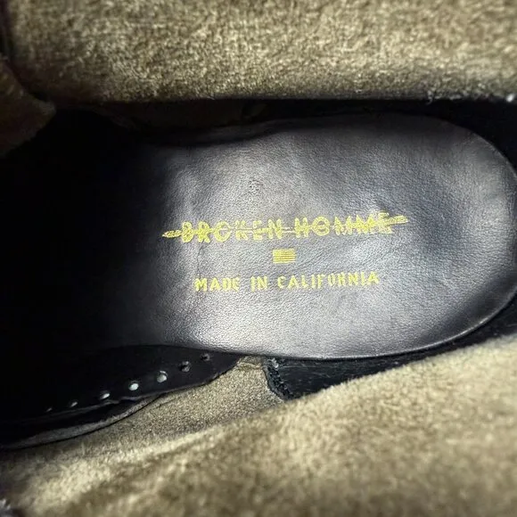 Broken Homme Boots Mens 8.5 Shoes Black Leather James Vibram Soles Combat USA
