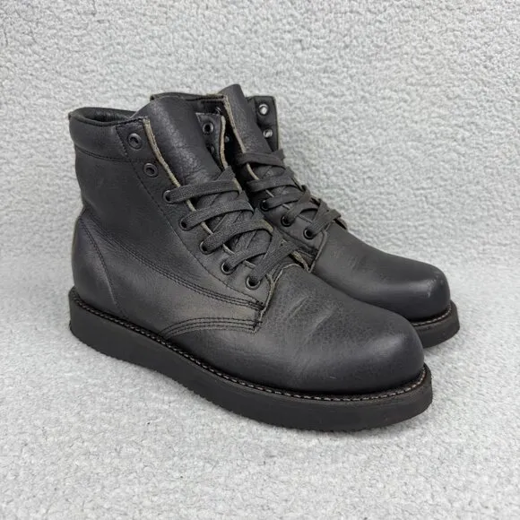Broken Homme Boots Mens 8.5 Shoes Black Leather James Vibram Soles Combat USA