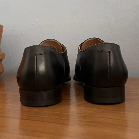 Brooks Brothers Peal Co Monk Strap Dress Shoes Black Leather Mens Size US 11.5 B