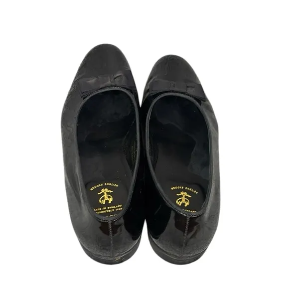Brooks English Brooks Brothers Sz 13 Leather Elegant Black Women's Loafers w/Bow