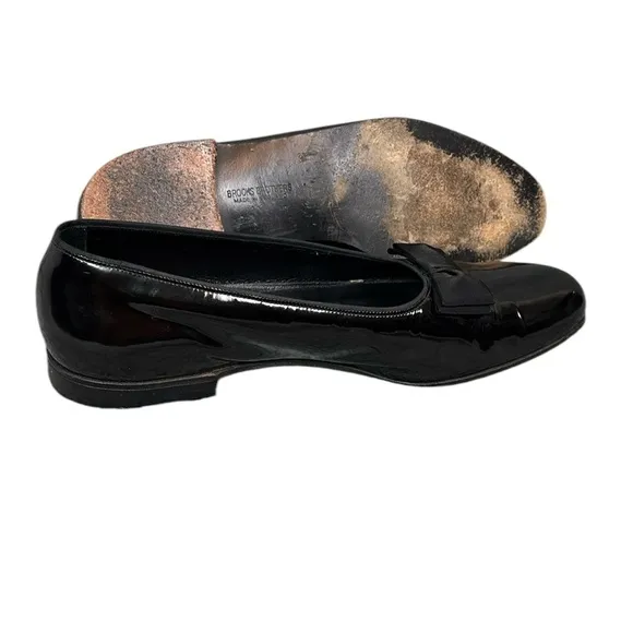 Brooks English Brooks Brothers Sz 13 Leather Elegant Black Women's Loafers w/Bow