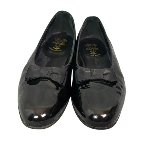 Brooks English Brooks Brothers Sz 13 Leather Elegant Black Women's Loafers w/Bow