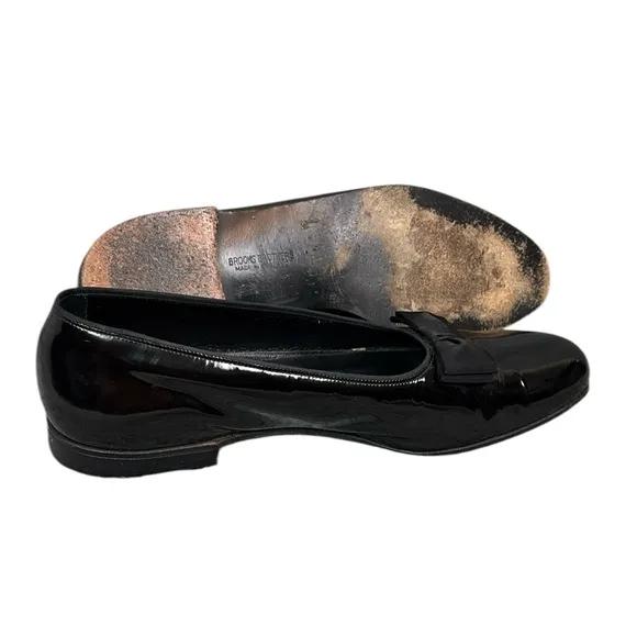 Brooks English Brooks Brothers Sz 13 Leather Elegant Black Women's Loafers w/Bow