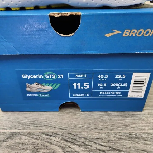 Brooks Glycerin GTS 21 Size 11.5 Mens Coconut Forged Iron Casual Shoes