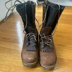 Brown and Black Leather Work Boots