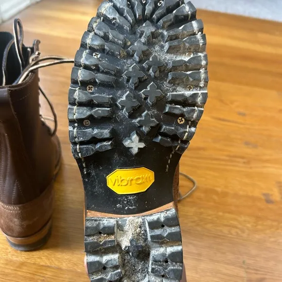 Brown and Black Leather Work Boots