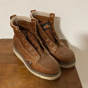 Brown Leather Moc-Toe Ankle Boots