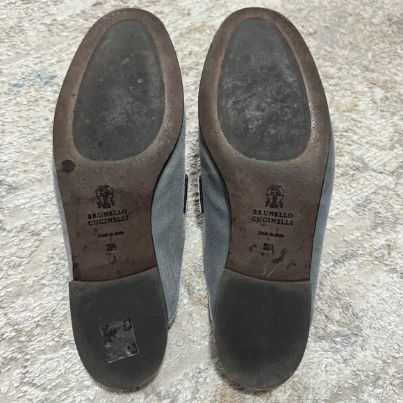 Brunello Cucinelli Velvet Monili Embellishments Mules Size 39 or US Size 9