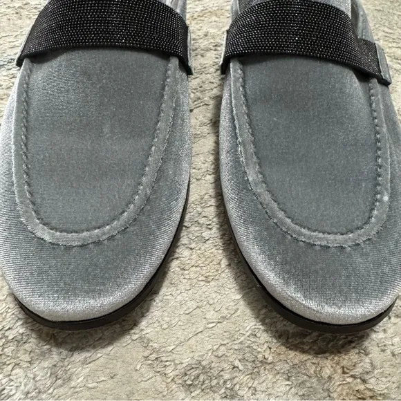 Brunello Cucinelli Velvet Monili Embellishments Mules Size 39 or US Size 9