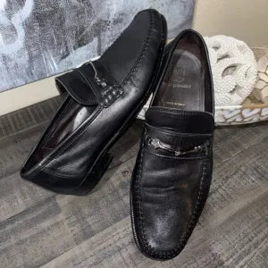 Bruno Magli Black Logo Loafers SZ 9