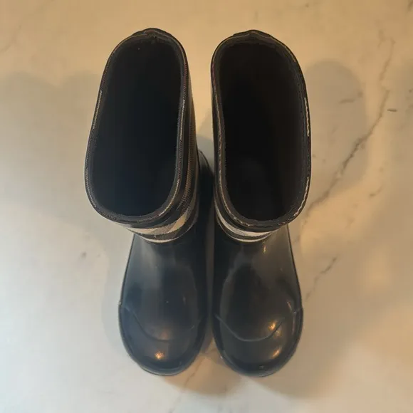 Burberry Kids House Check Panelled Rain Boots size 11