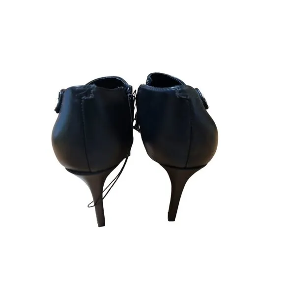 Calvin Klein Hally 2 Womens Boots Sz 11M Shoes 3.5” High Heels Ankle Black NEW