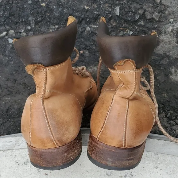 Calzoleria Harris Men's Tan Leather Boots Hand Made In Italy Size 9