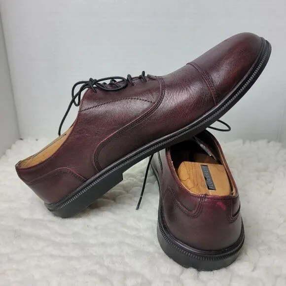 Carets Fer Cap Toe Oxford Mens Shoes Size 9E Dress Brown Cacao Leather Outsole I
