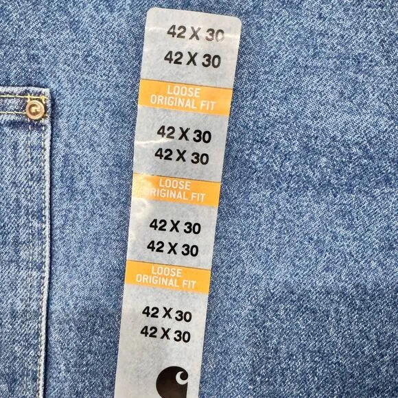 Carhartt Double Knee Jeans 42x30 NWT Loose Fit Denim Workwear Rugged USA