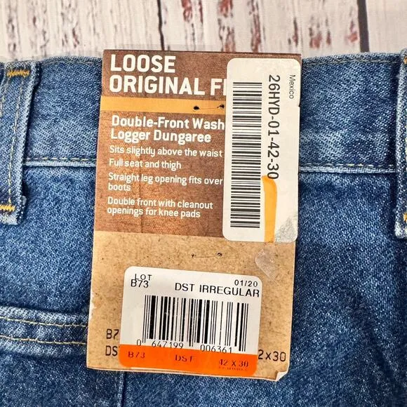 Carhartt Double Knee Jeans 42x30 NWT Loose Fit Denim Workwear Rugged USA