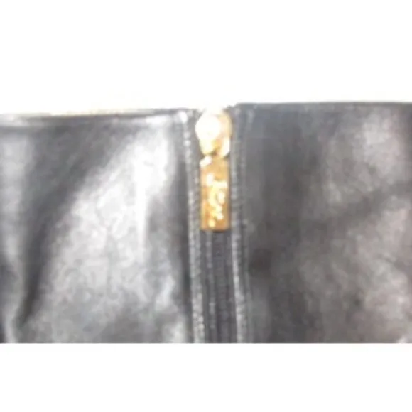 Carlos Santana Soft Black Leather Mid Calf Zip