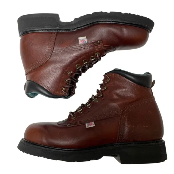 Carolina 309 Sarge brown leather lace up work boots men’s 92E soft toe