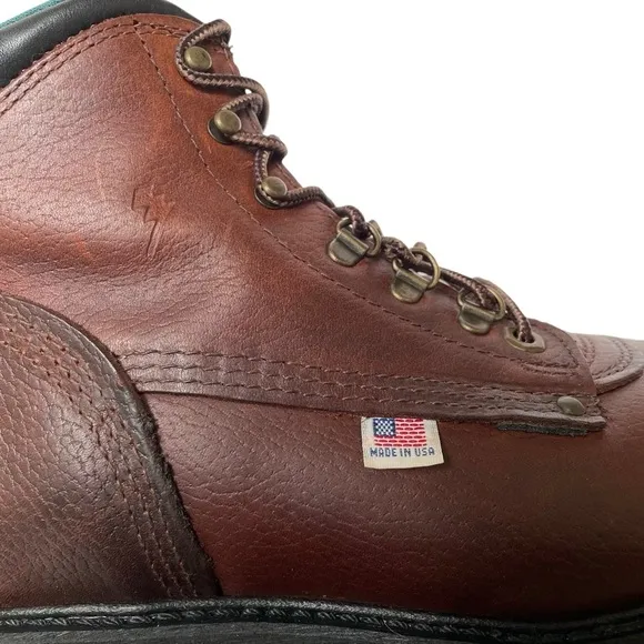 Carolina 309 Sarge brown leather lace up work boots men’s 92E soft toe