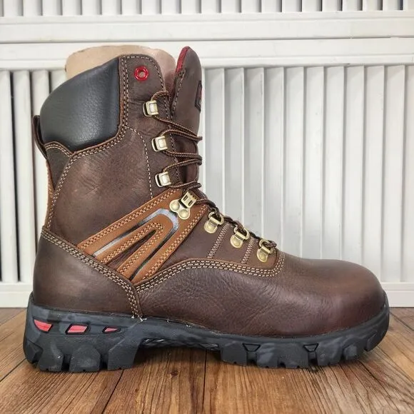 Carolina CA5536 8&quot; Waterproof Composite Toe Work Boots Mens Sz 8.5 EE Wide Brown