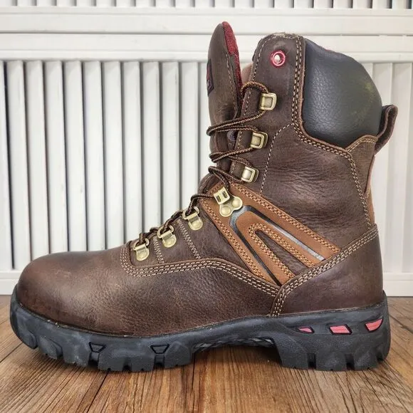 Carolina CA5536 8&quot; Waterproof Composite Toe Work Boots Mens Sz 8.5 EE Wide Brown