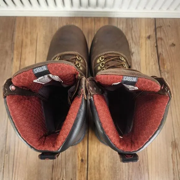 Carolina CA5536 8&quot; Waterproof Composite Toe Work Boots Mens Sz 8.5 EE Wide Brown