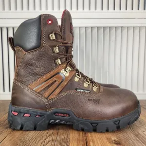 Carolina CA5536 8&quot; Waterproof Composite Toe Work Boots Mens Sz 8.5 EE Wide Brown