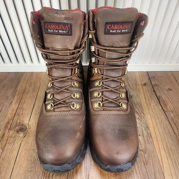 Carolina CA5536 8&quot; Waterproof Composite Toe Work Boots Mens Sz 8.5 EE Wide Brown