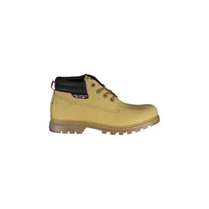 Carrera Laced Ankle Boots with Contrast Details and Logo Embellishment Beige