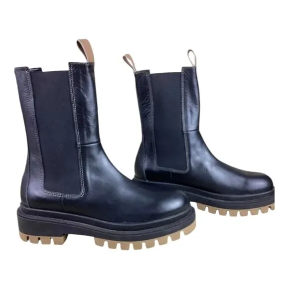 Carvela Black Leather Chelsea Boots Women’s Size 8 EUR 39 Brand New