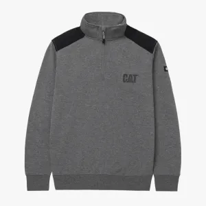 Caterpillar Mens 1/4 Zip Sweatshirt Dark Heather Grey