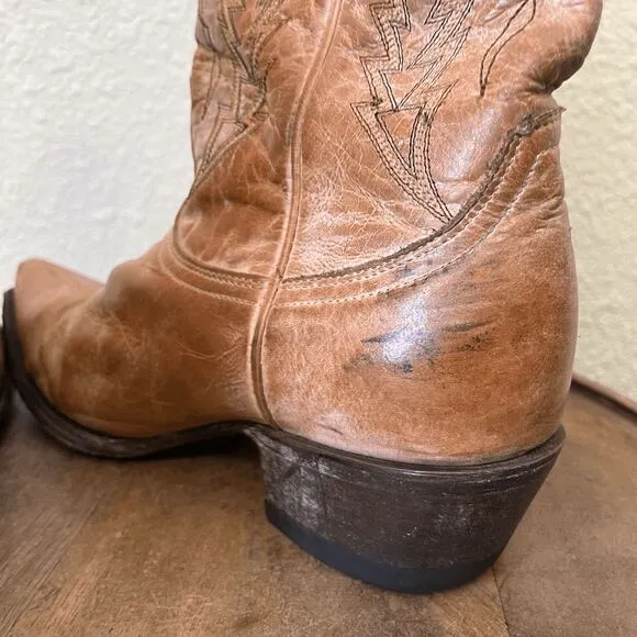 Cavender's Tan Brown Leather Western Boots Women's Size 7.5 B