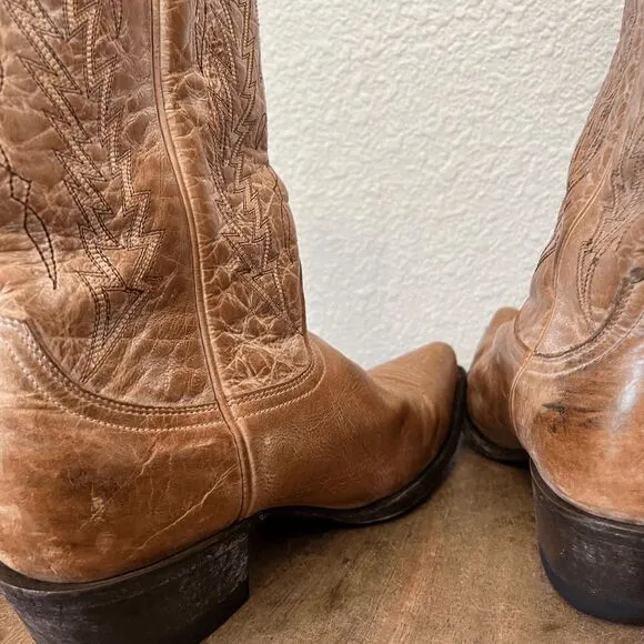 Cavender's Tan Brown Leather Western Boots Women's Size 7.5 B