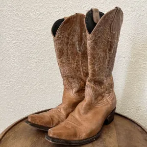 Cavender's Tan Brown Leather Western Boots Women's Size 7.5 B
